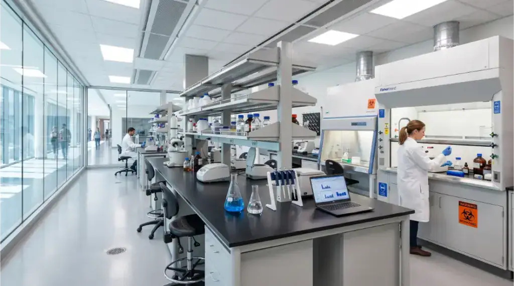 現代實驗室規劃設計 明亮潔淨的實驗室內部空間