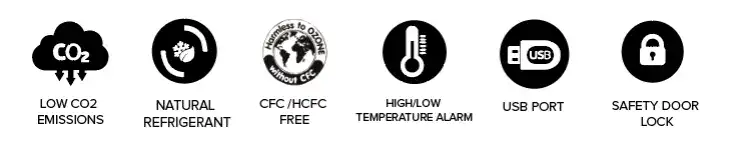 ANTECH 冷藏冷凍冰箱-2~8°C & -40°C 雙獨立溫控 antech 2~8°c & 40°c combined refrigerator & freezer features logo