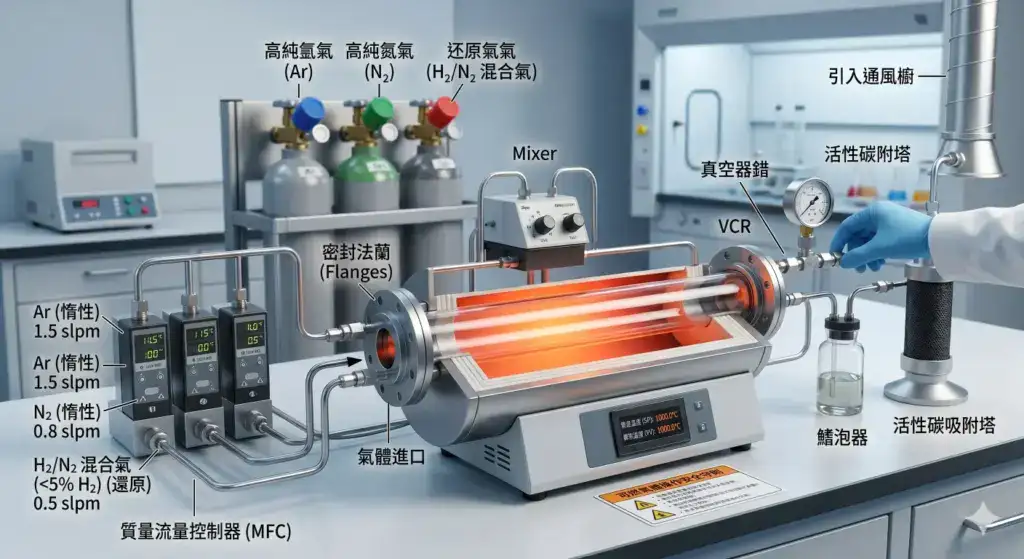 管狀高溫爐氣氛控制系統