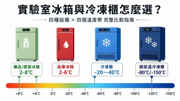 四種實驗室冰箱冷凍櫃選購比較指南精選圖 溫度帶對應