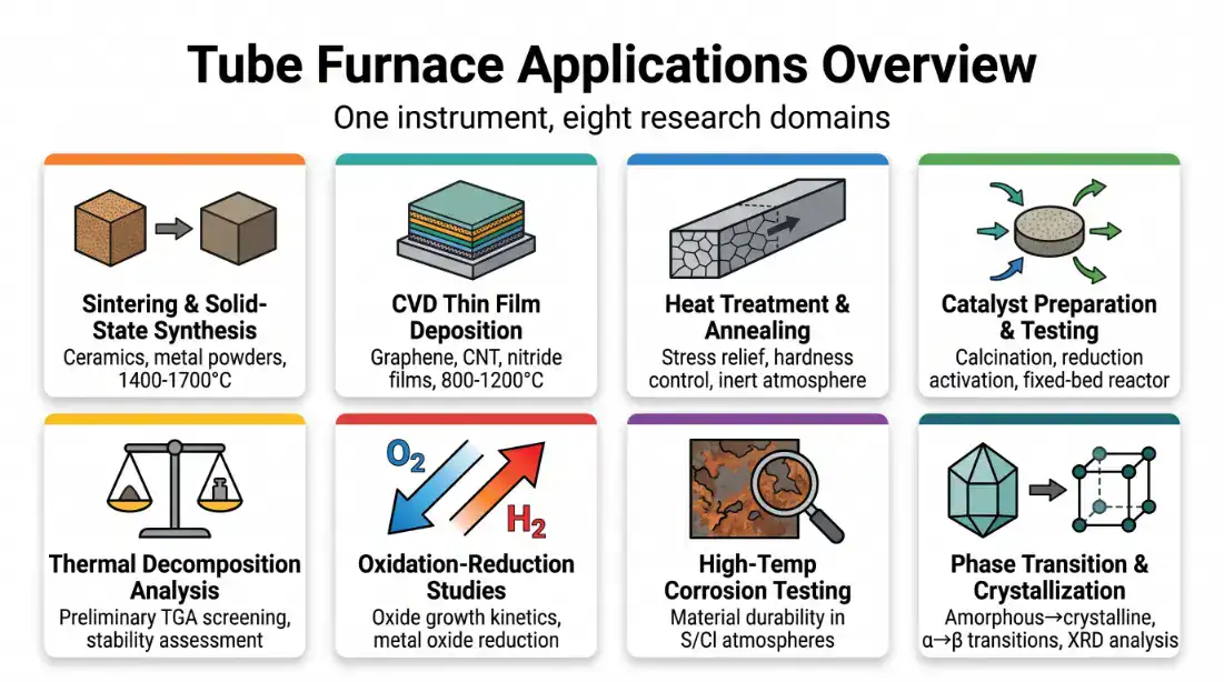管狀高溫爐八大應用領域總覽 燒結CVD催化熱處理