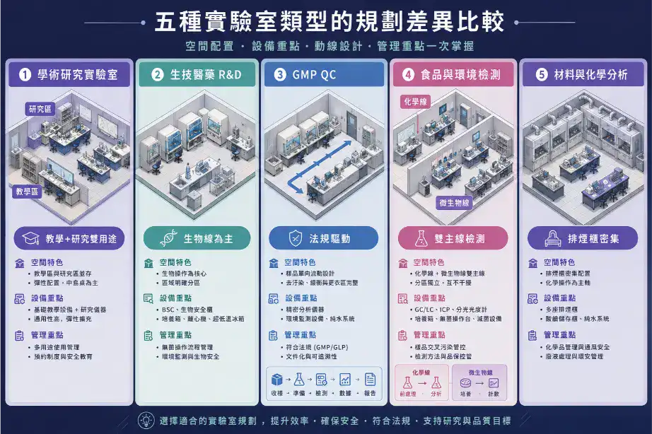 學術研究實驗室規劃指南 學術研究(教學+研究)、生技研發、GMP 品管、食品環檢、材料化學分析