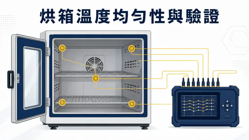 烘箱溫度均勻性與驗證:箱內多點佈設溫度感測器做溫度分布測試